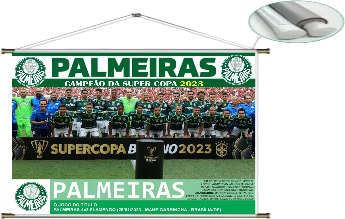 Banner Pôster Palmeiras Campeão Super Copa 2023 60x40cm