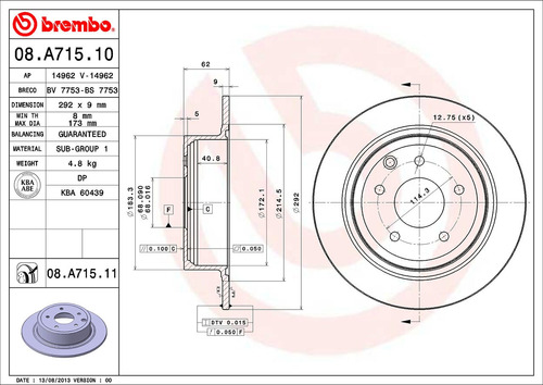 2 Discos De Freno Traseros Nissan Altima 2003 2.5l Brembo Foto 2