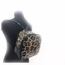 Mochila Mujer Mini Animal Print Charol 