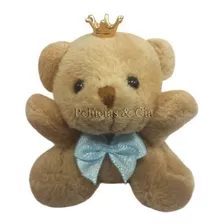 Mini Pelúcia Urso Princípe 6cm - Lembranças Jg De 12 Pçs