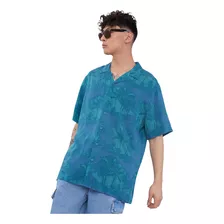 Guayabera Hombre Print Summer Azul Corona