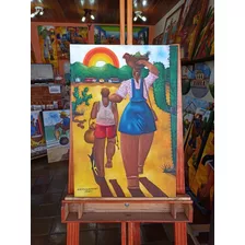 Quadro - A Agricultora E Filho - Artista Edinaldo Gonzaga