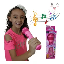 Microfone De Brinquedo Masculino Infantil Musical Sai A Voz