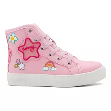 Tenis Bota Tendencia Distroller Arcoiris Estrella Rosa 22-26