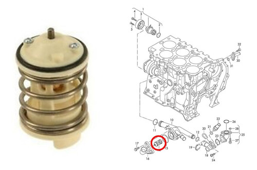 Termostato Audi Q7 4l 3.6l Fsi 2006-2010 Foto 3