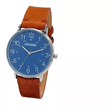 Reloj Stone Caballero Análogo Malla Cuero Garantia