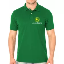 Camisa Polo Montadora John Deere Bordado Peito E Costas