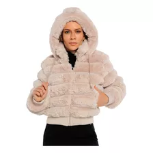 Jaqueta Curta Pelinhos Feminina Teddy Puffer Cropped Fofinha