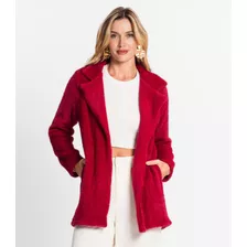 Casaco Feminino Em Tweed Favo Endless Vermelho