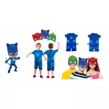 Fantasia Infantil Pj Mask Gato + Rabinho + Mascara Oficial