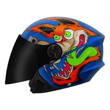 Capacete Aberto Personalizado Pro Tork New Three Coyote Fume Azul 56