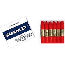 Manley 9 Crayons Cera, Pack De 12