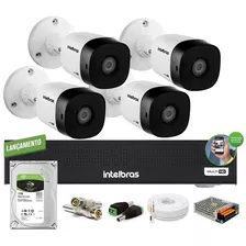 Kit 4 Câmeras Intelbras Dvr 8 Canais Multihd C/ Hd 1 Tera