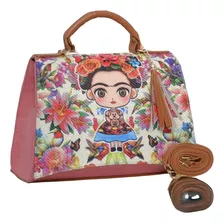 Bolsa De Dama De Frida Kahlo Rosa 30x21x12.5