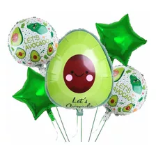 6pcs Avocado Fruit Foil Balloons Hawaiian Luau Party Ba...