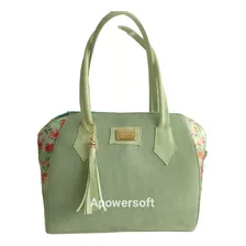 Bolsa Grande Floreada Menta