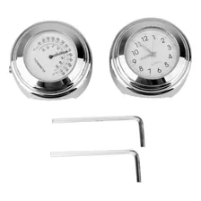 Reloj Set Termómetro Soporte Cromado Accesorios