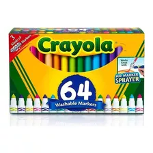 64 Plumones Gruesos Lavables Crayola