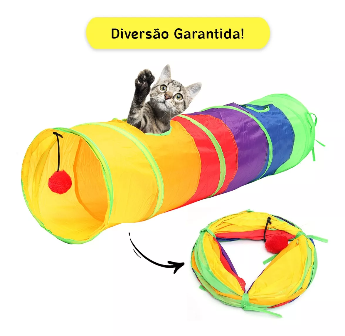 Brinquedo Pets Túnel Labirinto Para Gatos Cães Interativo