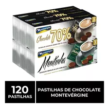120 Pastilhas De Chocolate, Menta E 70% Cacau, Montevérgine