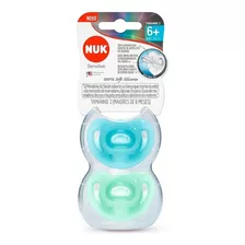 Kit Com 2 Chupetas Nuk Sensitive Soft 100% Silicone Boy 0-6m