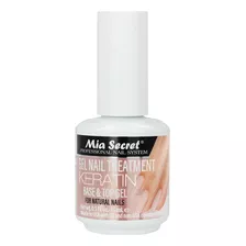 Tratamiento Con Keratina Base Y Top Gel 15ml Mia Secret Color Rosado Nude
