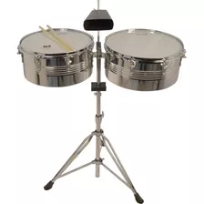 New Beat Lt-256c Timbales 14 Y 15 Pulgadas Base Y Cencerro