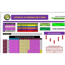 Lotofacil 20 Dezenas Em 5 Fixas Platinum