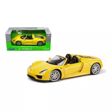 1:24 Welly Porsche 918 Spyder Concept Coche Deportivo Color Amarillo