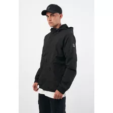 Campera De Sire Arrugado, Con Doble Bolsillo Elástico Hombre