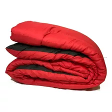 Acolchado Fidelna Invierno Queen Size Liso Reversible Queen Diseño Liso Color Rojo Y Negro De 250cm X 230cm