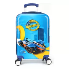 Mala De Viagem Pequena Bordo Hot Wheels Azul - Luxcel