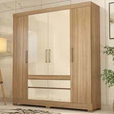 Guarda-roupa Casal 4 Portas 4 Gavetas Bilbao Demóbile