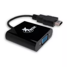 Adaptador De Video Hdmi A Vga Xtech 1080p Xtc-363 Color Negro