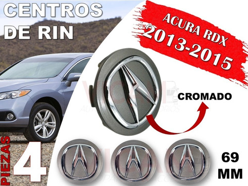 Kit De Centros De Rin Acura Rdx 2013-2015 69 Mm Gris Oscuro Foto 2
