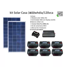 Kit Solar Fotovoltaico Casa 3400whd Isla Envio Ocurre Gratis
