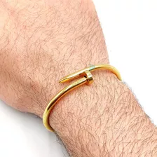 Pulseira Bracelete Prego Em Aço 316l Prateado Dourado