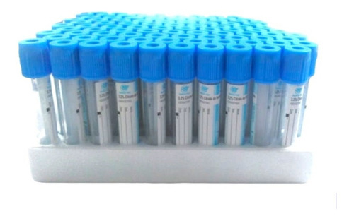 Tubo Tipo Vacutainer Golden Vac 2.7 Ml Azul 100 Piezas