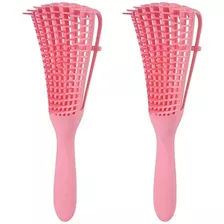 Escova Cabelo Encaracolado Menor Danos Fios Massagem Rosa