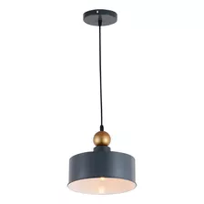 Lámpara Colgante 1 Luz E27 Azul Gris Blanco D25cm Moderno