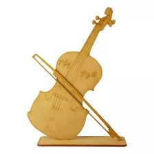 Centro De Mesa Violín 27cm Alto - Fibrofacil - X 28 Unidades