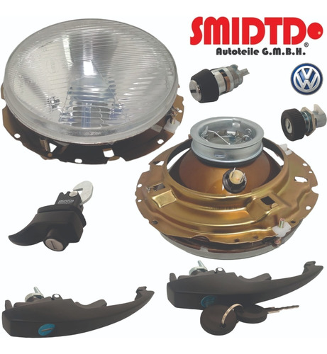 Kit Chapas Manijas C/llave Faros Y Foco Vw Sedan 93-04 1.6 Foto 6