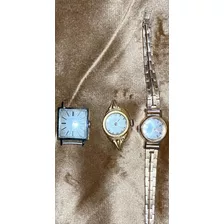 Reloj Antiguo Dama, Lote D 3 Relojes Para Reparar, Completos