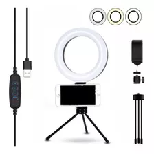 Ring Light De Mesa Iluminador De Led Tripé 6 Polegadas 16cm Cor Da Estrutura Preto Cor Da Luz Branco-frio, Branco-quente, Branco-neutro 110v/220v