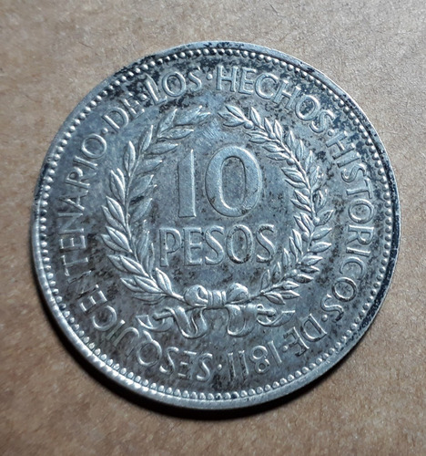 Moeda Prata Uruguay 10 Pesos 1961
