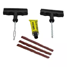 Kit Reparo Ferramenta Macarrão Conserto Furo Pneu S/ Camara