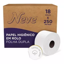 Papel Higiênico Rolo Neve Folha Dupla 250m - Cx Com 18 Rolos