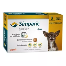 Antipulgas E Carrapatos Simparic 80mg 1,3 A 2,5kg Combo 3cp.