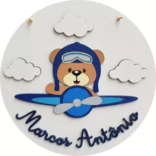 Porta Maternidade Urso Aviador