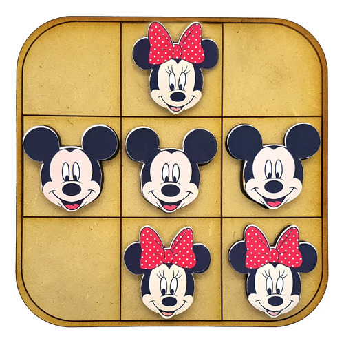 Tateti Ideal Souvenir Cumpleaños Ta-te-ti + Sticker X40 Minnie Y Mickey